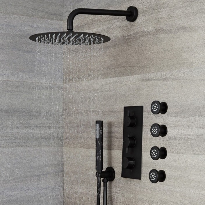 milano-black-shower-range